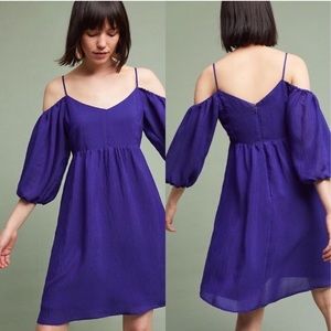 Moulinette Soeurs Blue Cold Shoulder Dress